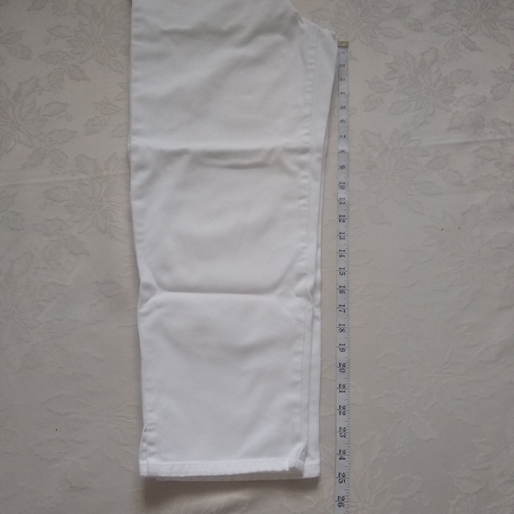 High waist cropped jeans white Tapered - Picture 4 of 8